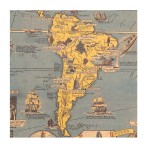Poster Harta minunilor lumii, hartie antichizata, 68.5 x 51.5 cm